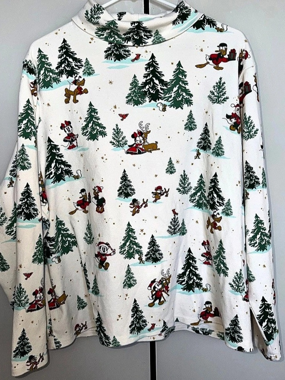 Disney Parks Mickey Mouse Holiday Turtleneck Graphic T-Shirt plus sz 2X